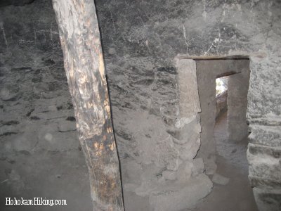 Inside the upper section of Indian ruins